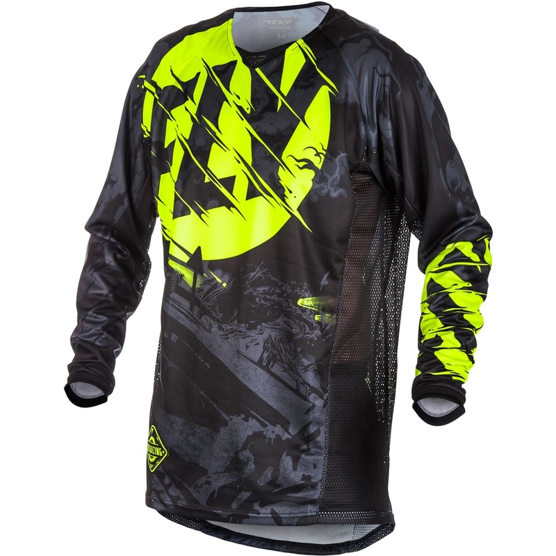 Motokrosowa koszulka FLY Racing Kinetic OUTLAW 2018 - USA czarno-fluo żółta