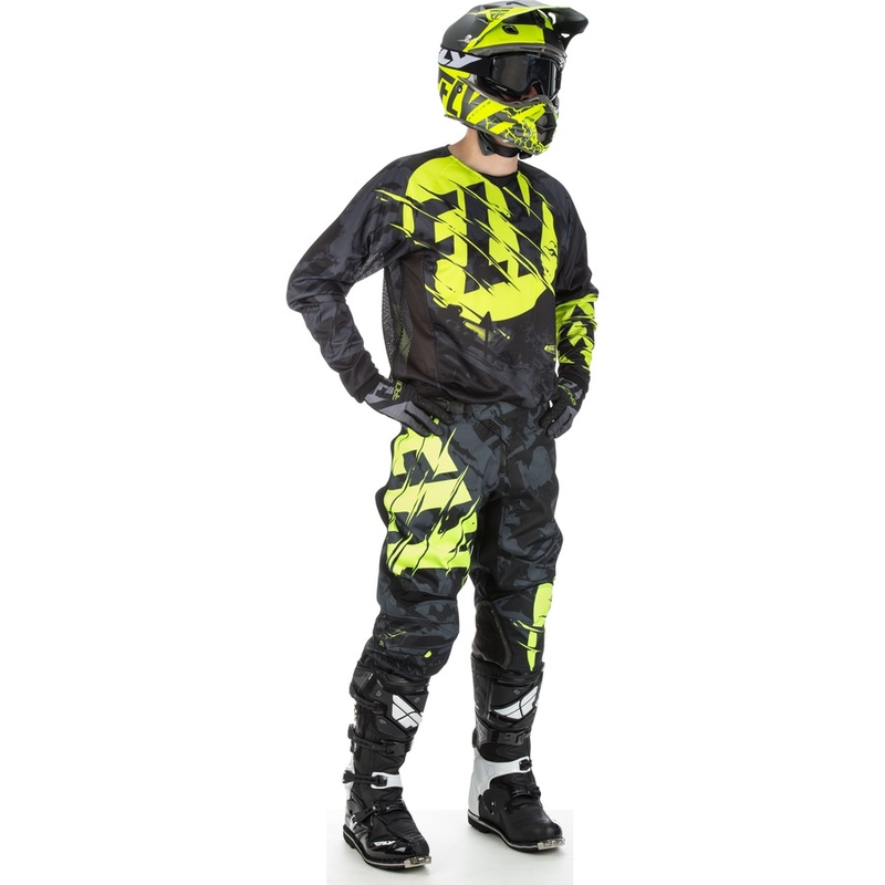 Motokrosowa koszulka FLY Racing Kinetic OUTLAW 2018 - USA czarno-fluo żółta