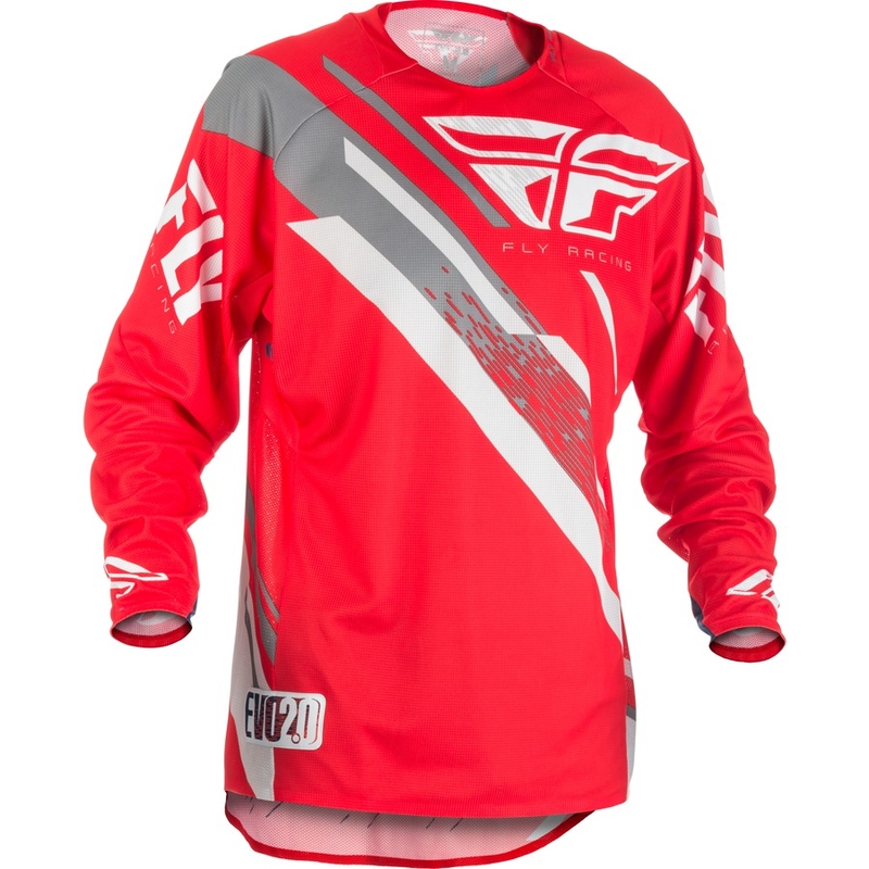 Motocrossowa koszulka FLY Racing EVO 2018 - USA czerwono-szaro-biała