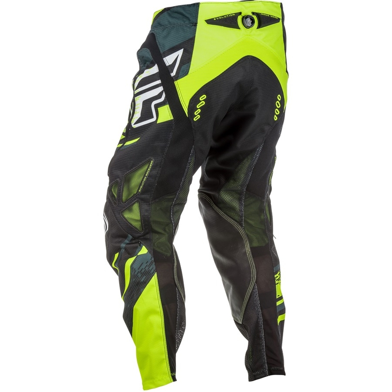 Motocrossowe spodnie FLY Racing EVO 2018 - USA czarno-biało-fluo żółte
