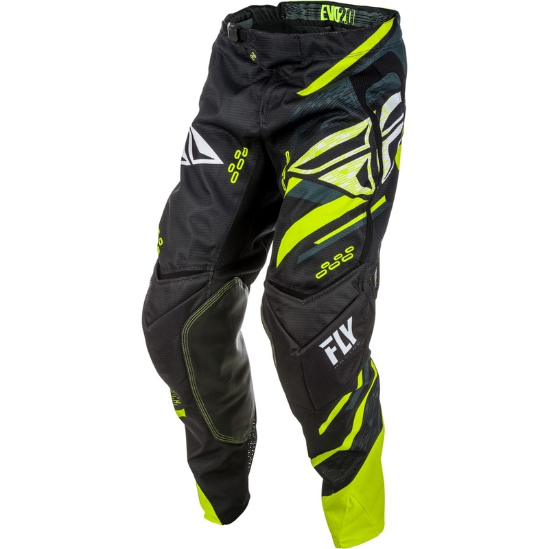 Motocrossowe spodnie FLY Racing EVO 2018 - USA czarno-biało-fluo żółte