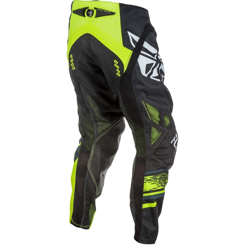 Motocrossowe spodnie FLY Racing EVO 2018 - USA czarno-biało-fluo żółte