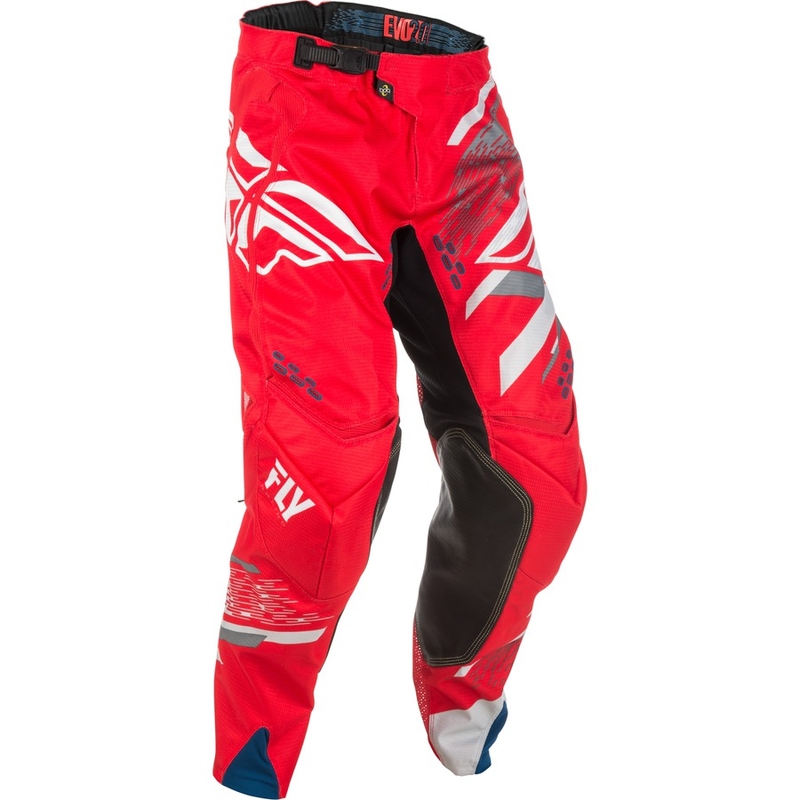 Motocrossowe spodnie FLY Racing EVO 2018 - USA czerwono-szaro-białe