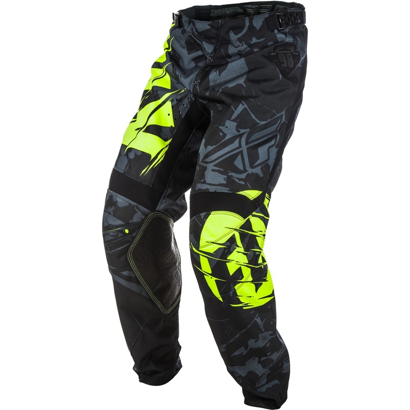 Motokrosowe spodnie FLY Racing Kinetic OUTLAW 2018 - USA czarno-fluo żółte