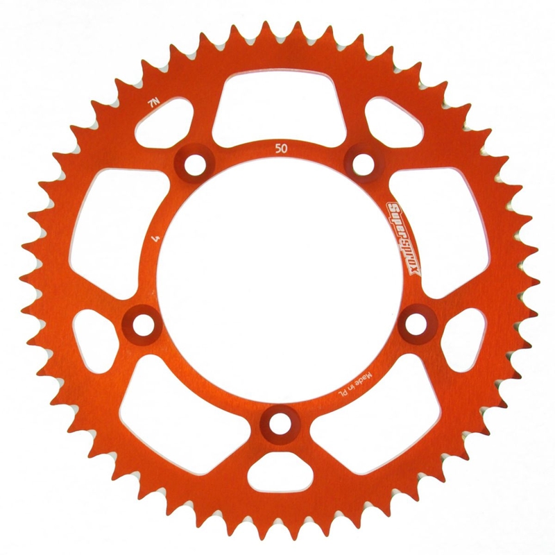 Rear ALU sprocket SUPERSPROX orange 50T, 420