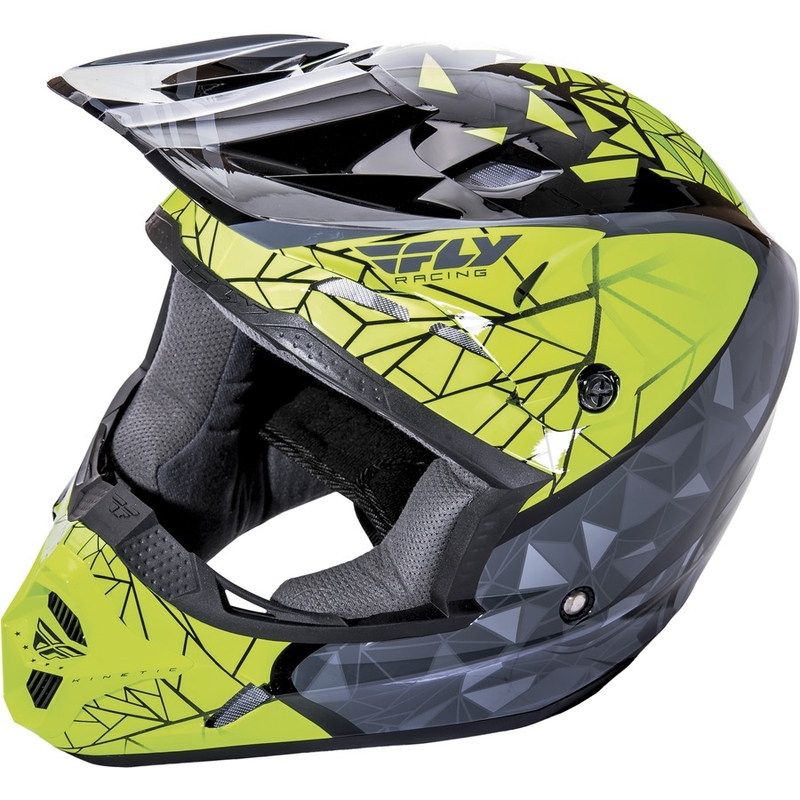 Dziecięcy motokrosowy kask FLY Racing Kinetic CRUX - USA fluo żółto-szaro-czarny wyprzedaż