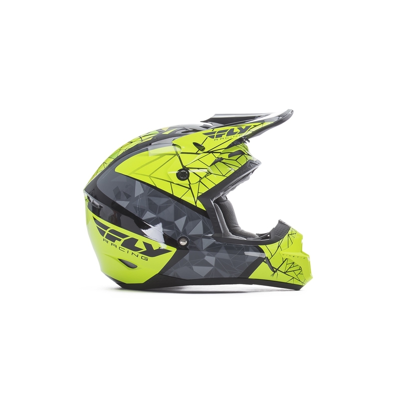Dziecięcy motokrosowy kask FLY Racing Kinetic CRUX - USA fluo żółto-szaro-czarny wyprzedaż