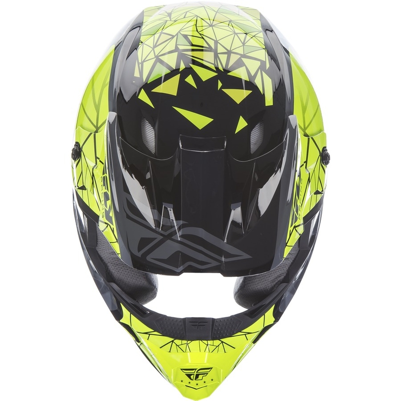 Dziecięcy motokrosowy kask FLY Racing Kinetic CRUX - USA fluo żółto-szaro-czarny wyprzedaż