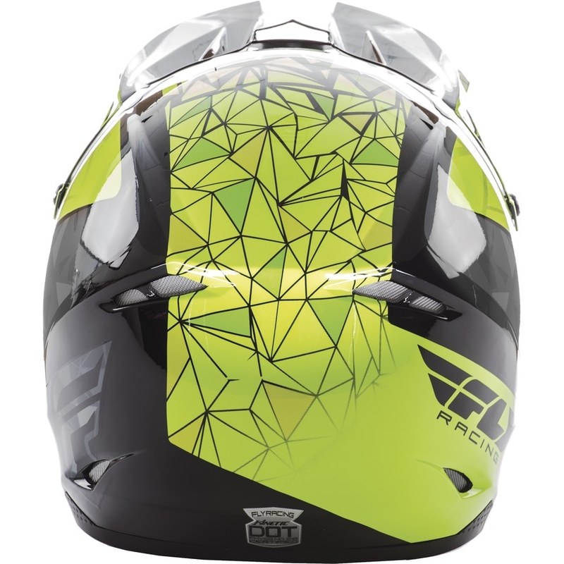 Dziecięcy motokrosowy kask FLY Racing Kinetic CRUX - USA fluo żółto-szaro-czarny wyprzedaż