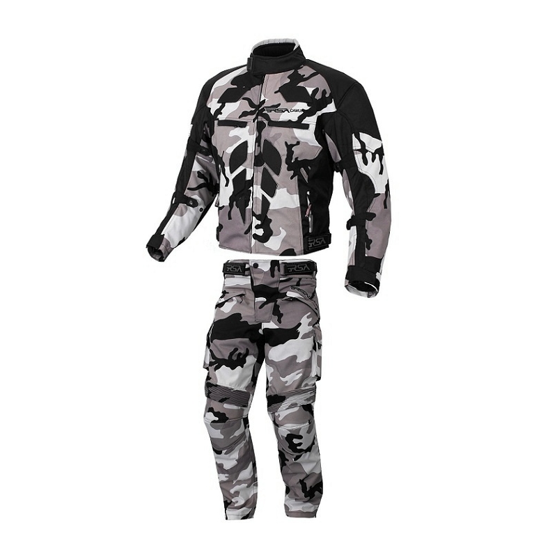 Kombinezon motocyklowy RSA Camuflage szary - 2 częściowy wyprzedaż