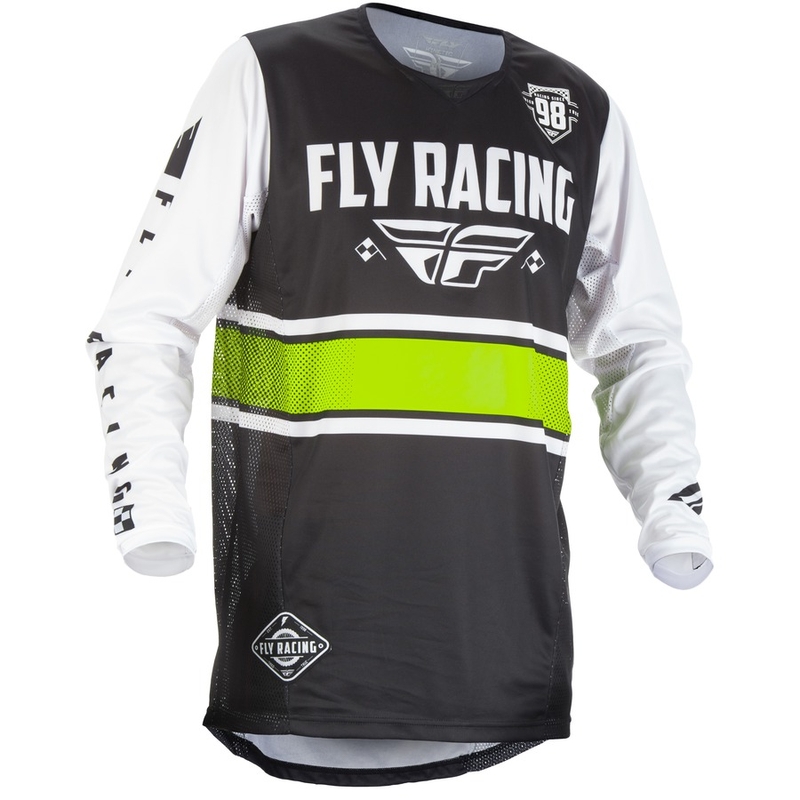 Dziecięca motokrosowa bluza FLY Racing Kinetic ERA 2018 - USA biało-czarna