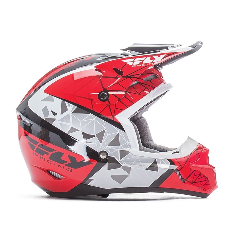 Dziecięcy motokrosowy kask FLY Racing Kinetic CRUX - USA czerwono-biało-czarny wyprzedaż