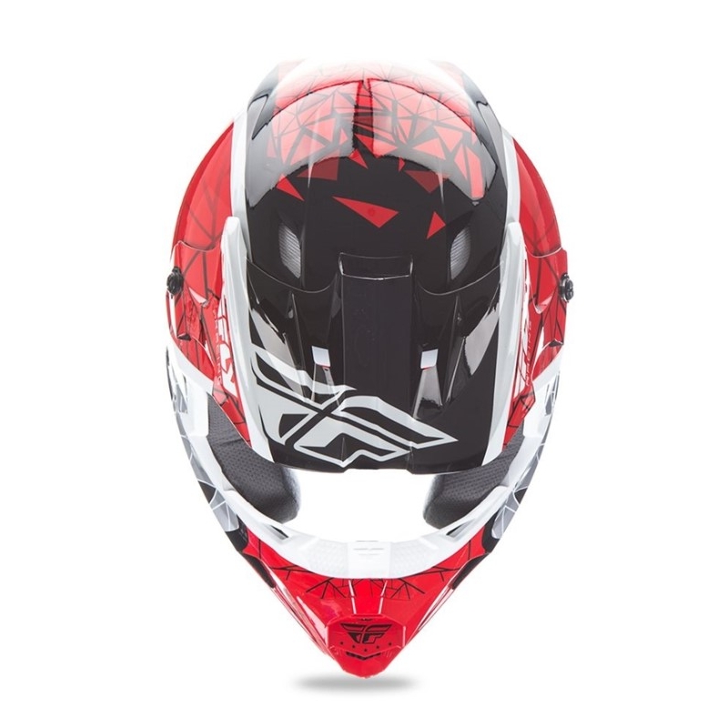 Dziecięcy motokrosowy kask FLY Racing Kinetic CRUX - USA czerwono-biało-czarny wyprzedaż