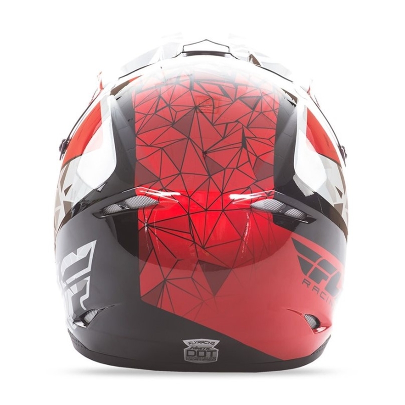 Dziecięcy motokrosowy kask FLY Racing Kinetic CRUX - USA czerwono-biało-czarny wyprzedaż
