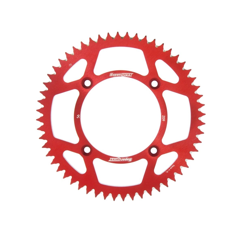 Rear ALU sprocket SUPERSPROX red 56T, 420