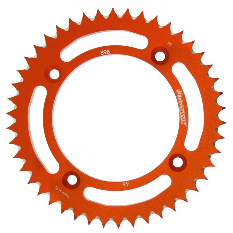 Rear ALU sprocket SUPERSPROX orange 46T, 428