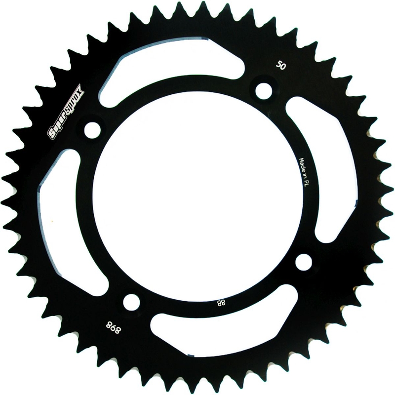 Rear ALU sprocket SUPERSPROX black 50T, 428