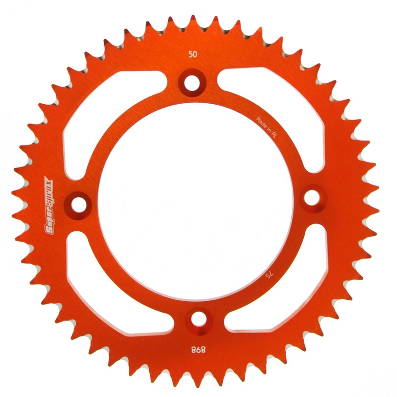 Rear ALU sprocket SUPERSPROX orange 50T, 428