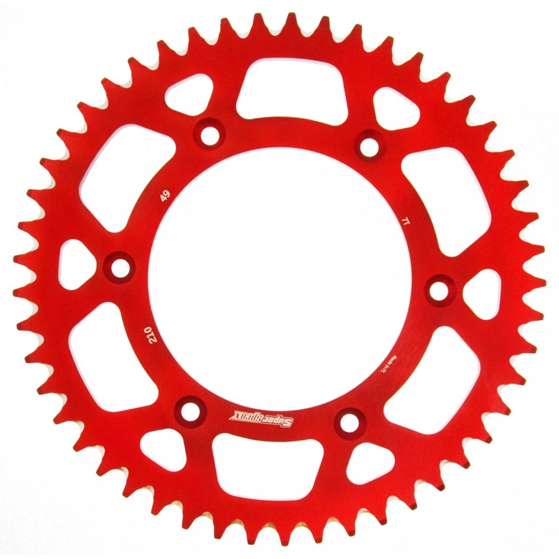 Rear ALU sprocket SUPERSPROX red 49T, 520