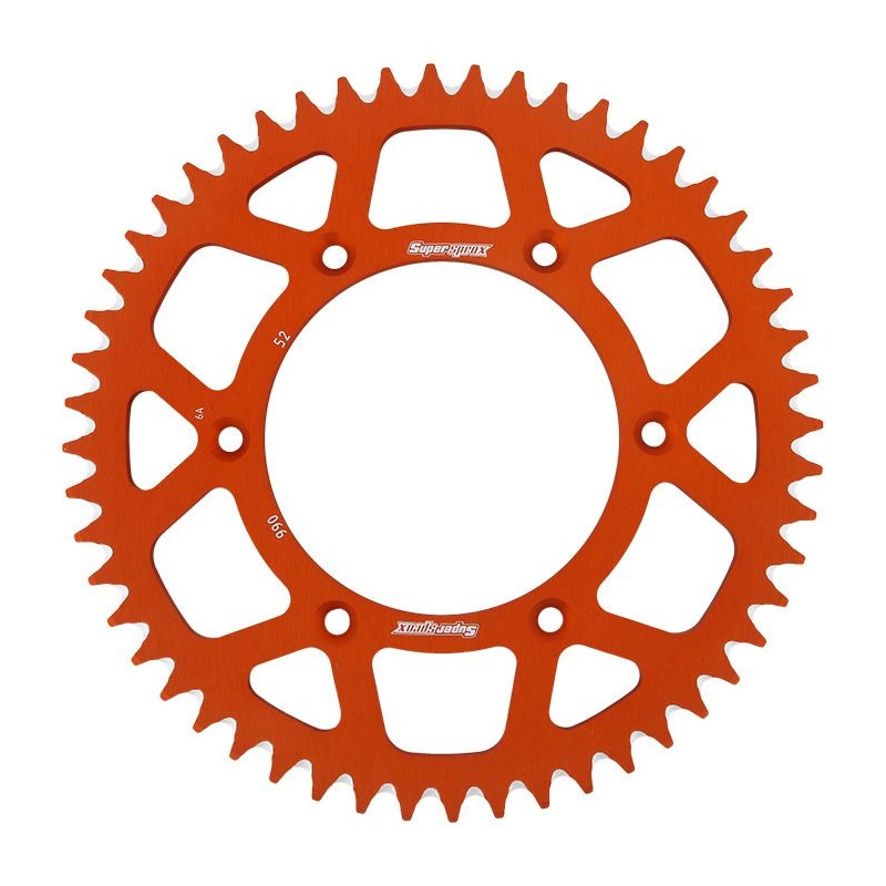 Rear ALU sprocket SUPERSPROX orange 52T, 520