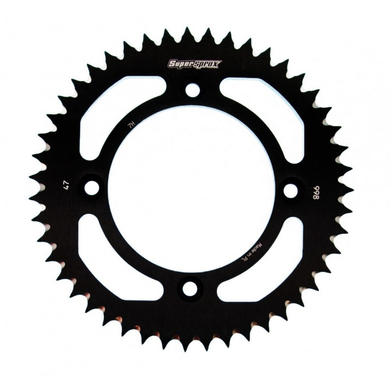 Rear ALU sprocket SUPERSPROX black 47T, 428