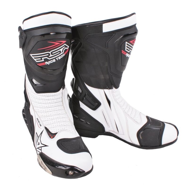 Buty na motocykl RSA Race Tech biało-czarne wyprzedaż