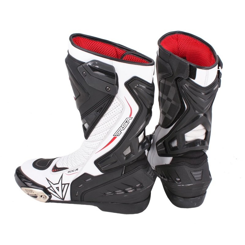 Buty na motocykl RSA Race Tech biało-czarne wyprzedaż