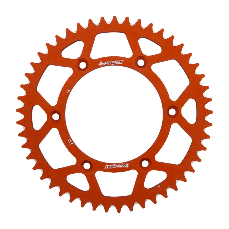Rear ALU sprocket SUPERSPROX orange 49T, 520