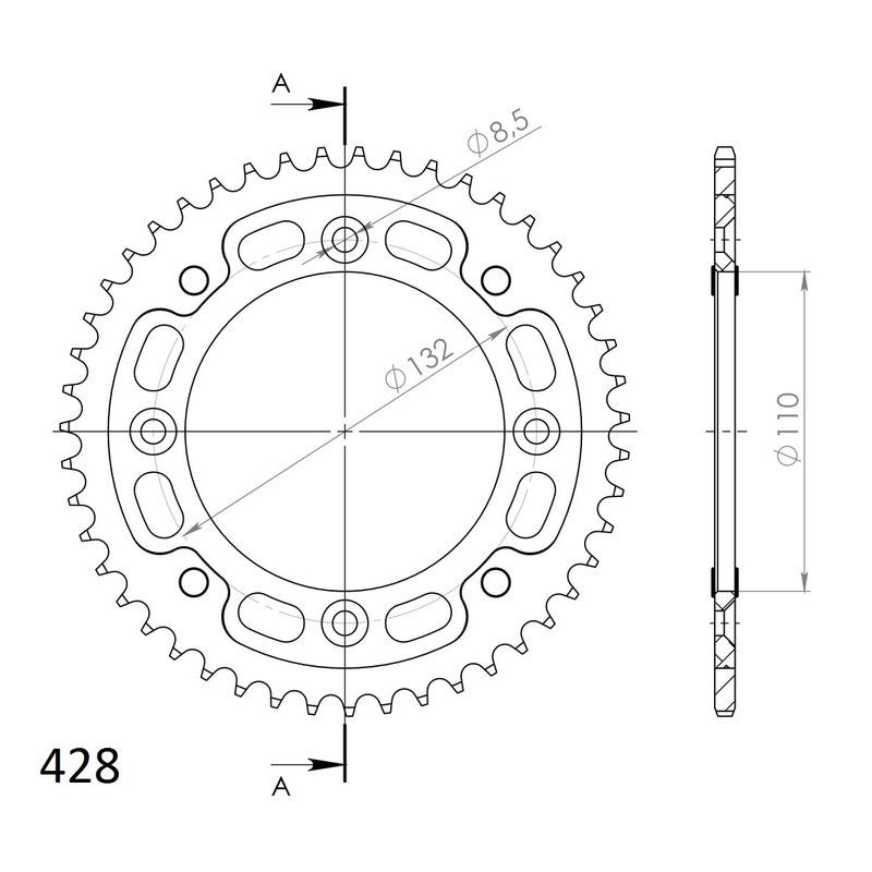 Rear sprocket SUPERSPROX STEALTH gold 46T, 428