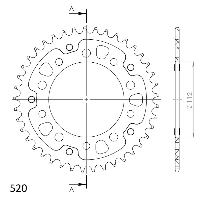 Rear sprocket SUPERSPROX STEALTH gold 41T, 520