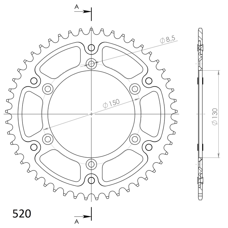 Rear sprocket SUPERSPROX STEALTH blue 48T, 520