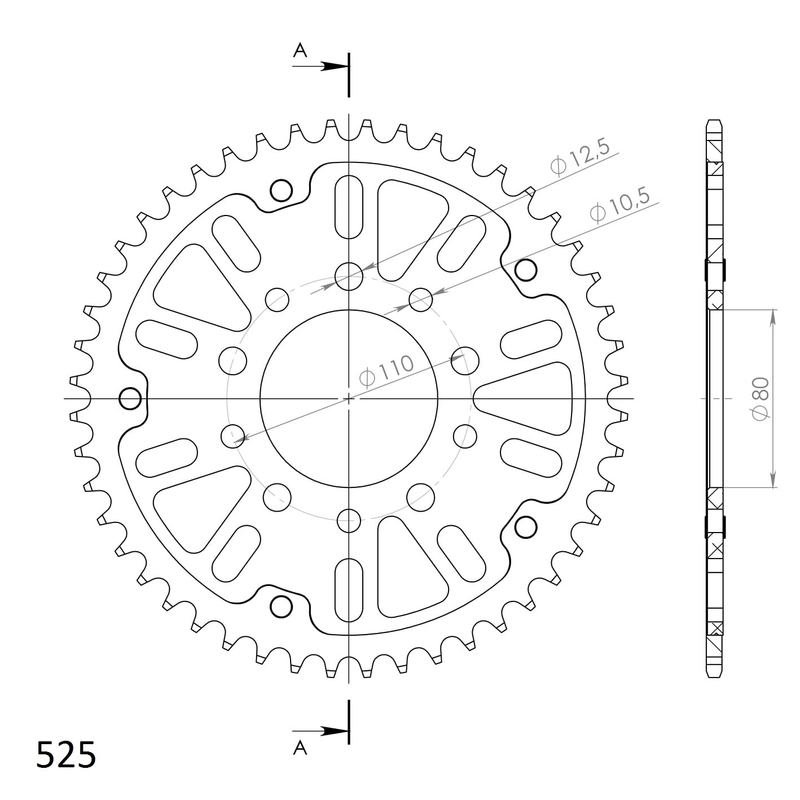 Rear sprocket SUPERSPROX STEALTH gold 45T, 525