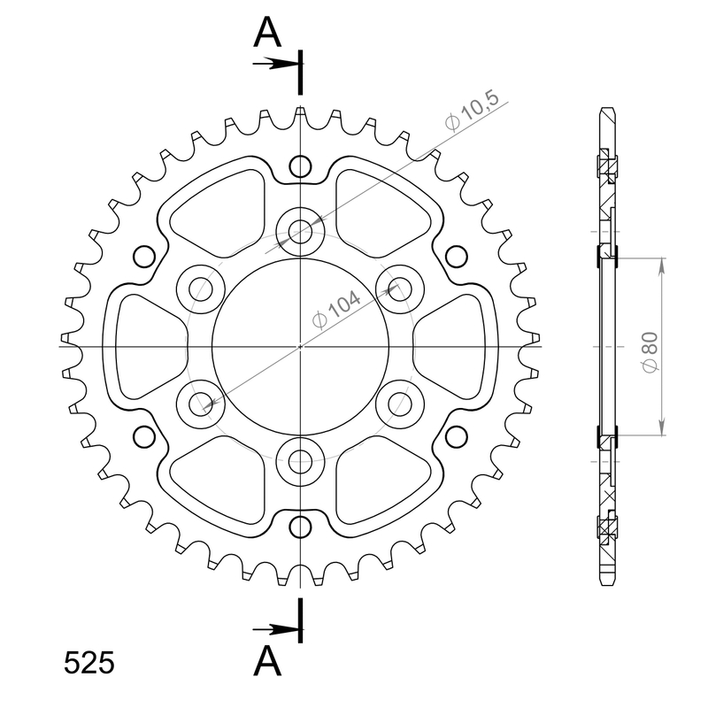 Rear sprocket SUPERSPROX STEALTH gold 41T, 525