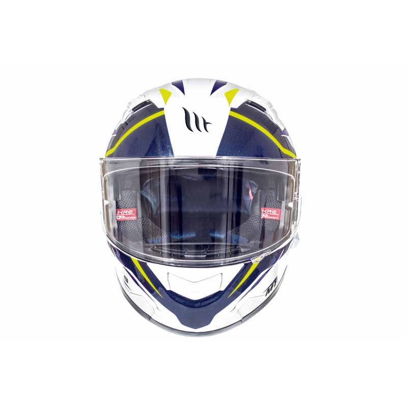 Integralny kask motocyklowy MT Kre Intrepid SV biały-fluo żółty