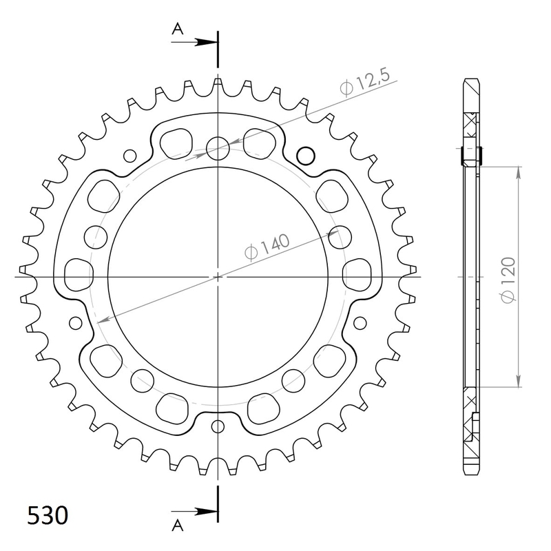 Rear sprocket SUPERSPROX STEALTH gold 41T, 530