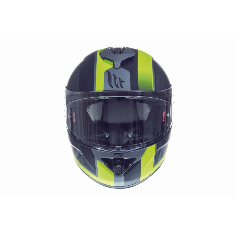 Integralny kask motocyklowy MT Rapide Overtake czarny matowy-fluo żółty