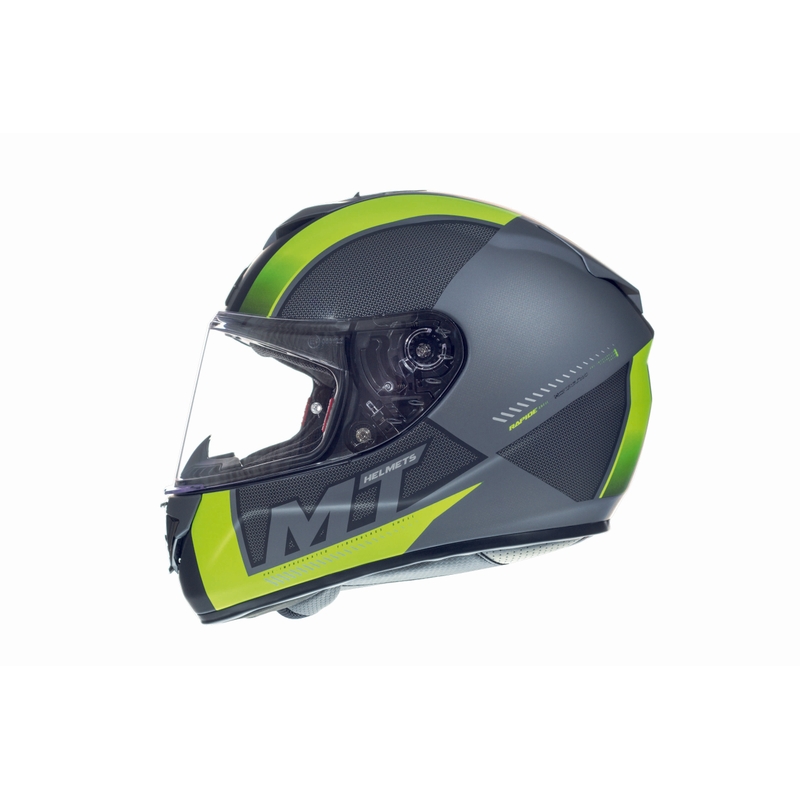 Integralny kask motocyklowy MT Rapide Overtake czarny matowy-fluo żółty