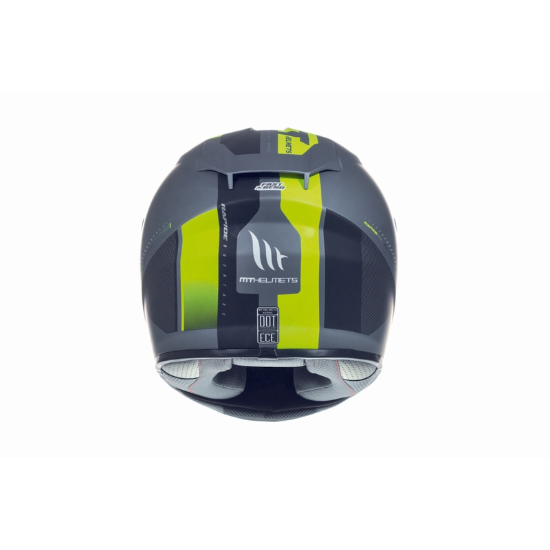 Integralny kask motocyklowy MT Rapide Overtake czarny matowy-fluo żółty