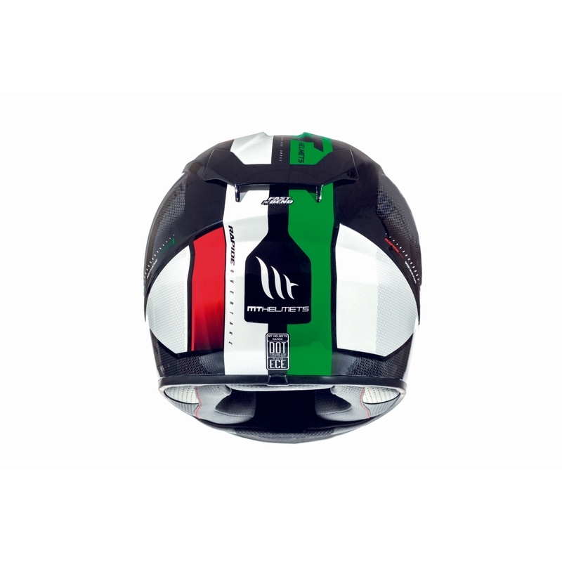 Integralny kask motocyklowy MT Rapide Overtake biało-czerwono-zielony