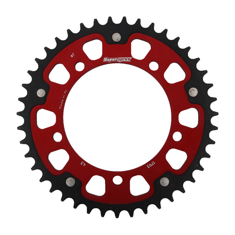 Rear sprocket SUPERSPROX STEALTH red 43T, 520