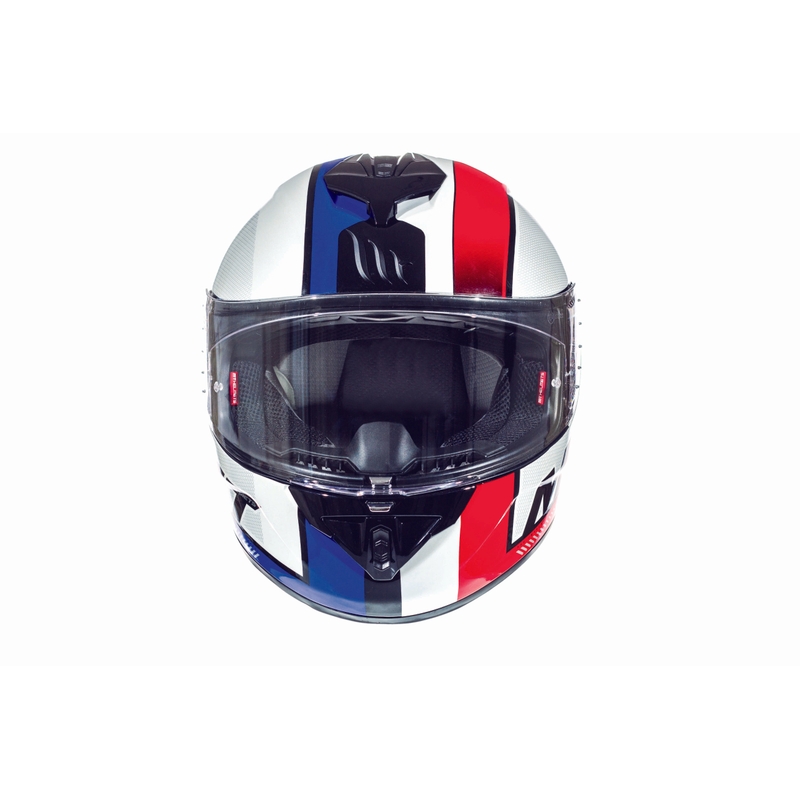Integralny kask motocyklowy MT Rapide Overtake biało-czerwono-niebieski