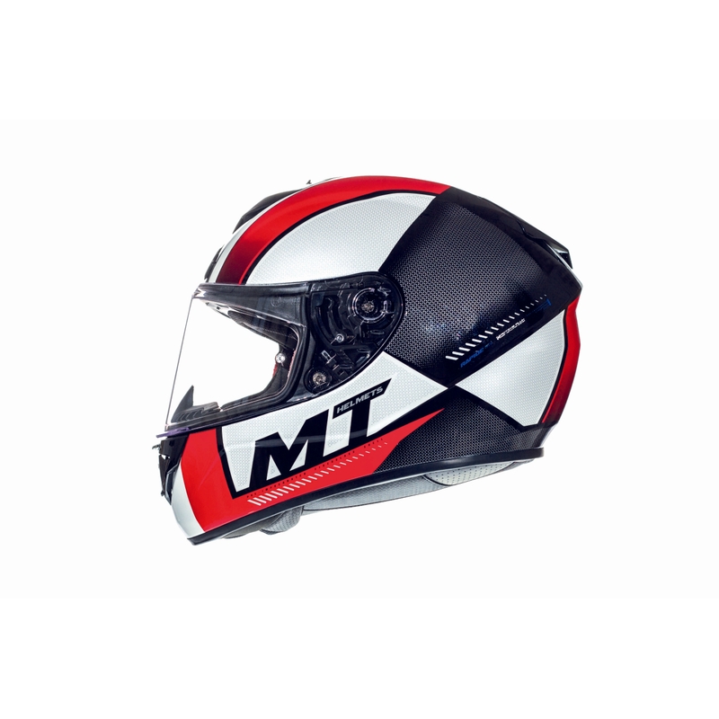 Integralny kask motocyklowy MT Rapide Overtake biało-czerwono-niebieski
