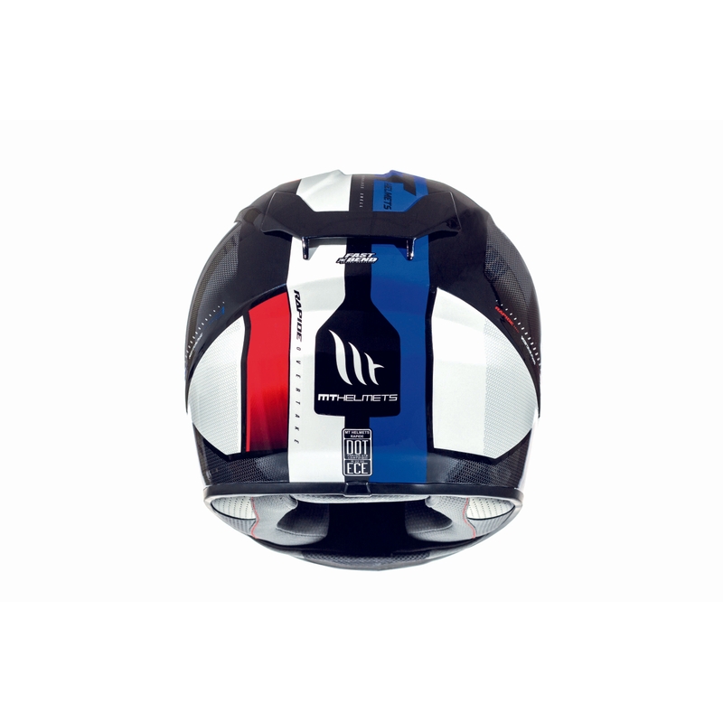 Integralny kask motocyklowy MT Rapide Overtake biało-czerwono-niebieski