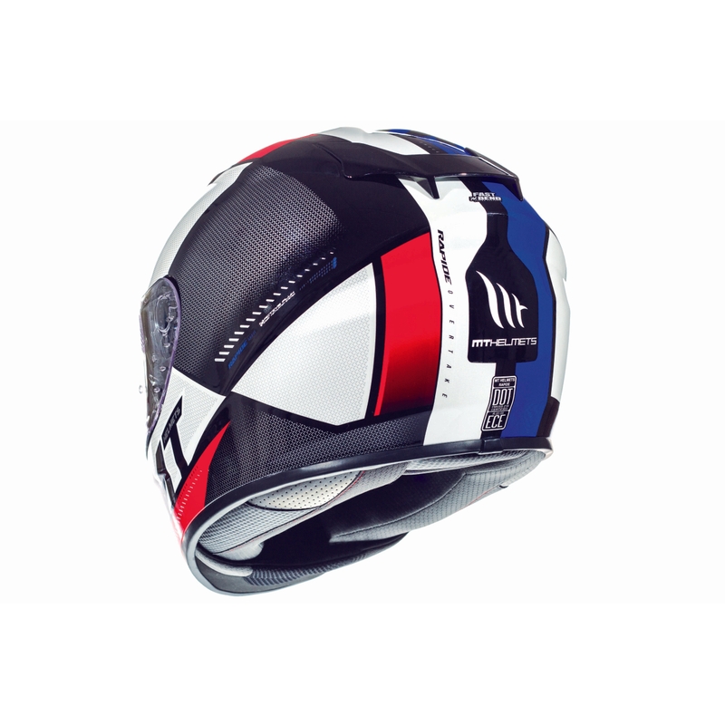 Integralny kask motocyklowy MT Rapide Overtake biało-czerwono-niebieski