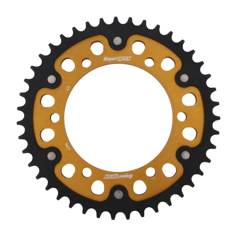 Rear sprocket SUPERSPROX STEALTH gold 43T, 530