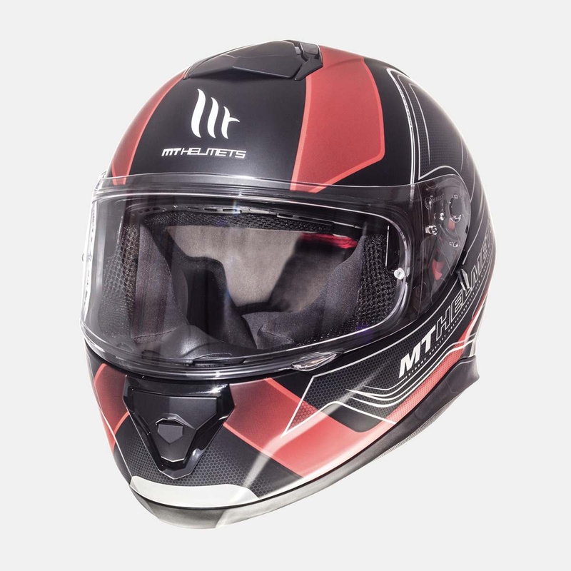 Integralny kask motocyklowy MT Thunder 3 SV Trace czarny matowy-czerwony