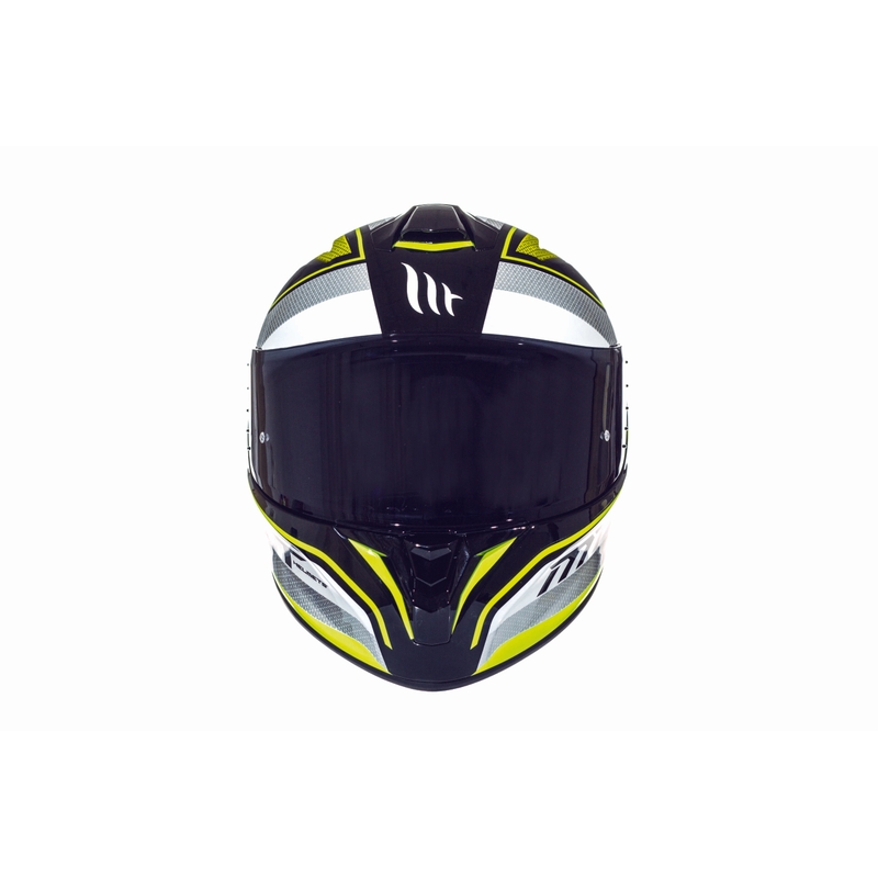 Integralny kask motocyklowy MT Targo Interact biało-fluo żółty