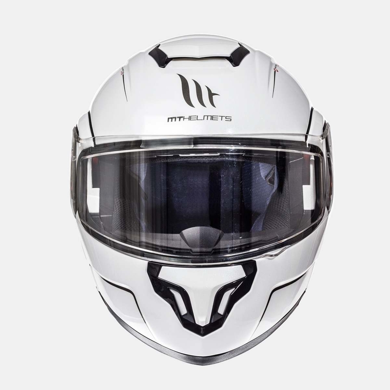 Szczękowy kask motocyklowy MT Atom biały wyprzedaż