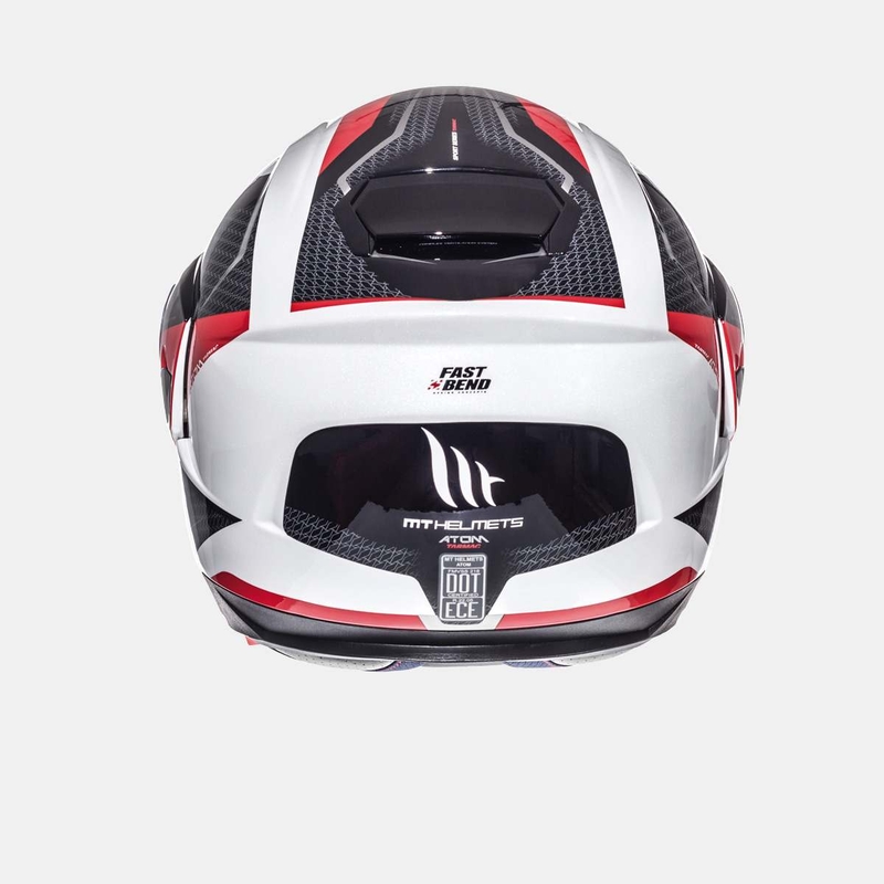 Szczękowy kask motocyklowy MT Atom Tarmac biało-czarno-czerwony wyprzedaż