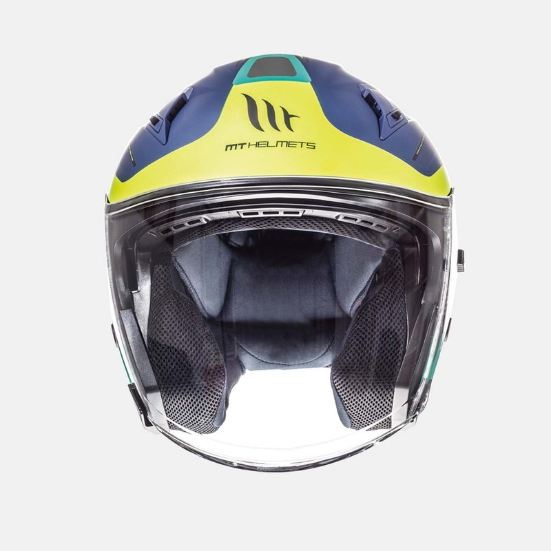 Otwarty kask motocyklowy MT Avenue SV Crossroad niebieski matowy-fluo żółty wyprzedaż